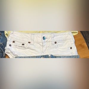 True Religion white jean short